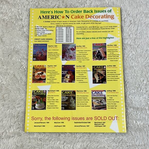 Vintage 90s American Cake Decorating magazine bundle lot - Jun, Aug, Oct 1998 - Picture 10 of 14